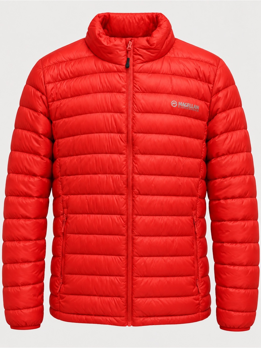 Magellan Outdoors Men's Bright Red Quilted Packable Puffer Jacket